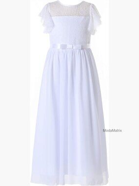 Flower Girl Bohemian Ruffle Chiffon Wedding Bridesmaid Dress